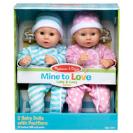Melissa & Doug Mine to Love Twins Luke & Lucy Dolls EA